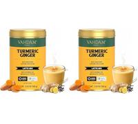 VAHDAM Golden Milk en Poudre - Mélange de Curcuma et Gingembre (100g, 40 Tasses) | Boisson Sans Caféine avec Ingrédients 100% Naturels | Préparation Chaude ou Froide (Lot de 2)