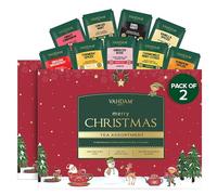 VAHDAM, Joyeux Noël - Coffret cadeau de thé (9 sachets individuellement emballés, lot de 2) Édition limitée | Sans gluten | Coffret cadeau de Noël 2025 | Cadeaux de Noël pour lui/elle 2025