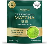 VAHDAM Matcha Cérémonial 30g | Matcha de Qualité Cérémoniale Supérieure de Uji, Japon | Poudre Ultra-Fine et Veloutée | Saveur Délicate Sans Amertume | Idéal pour la Thé et le Matcha Latte