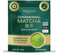 VAHDAM Matcha Ceremonie 30g, Matcha de Qualité Cérémonielle de Uji, Japon, Poudre Ultra-Fine et Veloutée, Saveur Délicate Sans Amertume, Idéal pour le Thé et le Matcha Latte