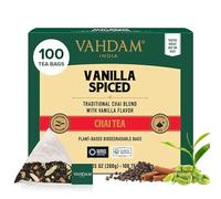 VAHDAM Thé Chai Vanille Épicé | 100 Sachets Pyramide | Mélange de Thé Noir Indien avec Vanille, Cannelle, Cardamome, Clou de Girofle & Gingembre | Saveur Intense | Scellé Sous Vide
