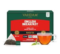 VAHDAM, Thé Noir English Breakfast (30 Sachets) | Thé Anglais Fort et Robuste | Haute Teneur en Caféine, Sans Gluten | Emballé en Inde | Sachets de Pyramide