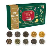 VAHDAM Top 10 Favoris Coffret Dégustation de Thé de Saint-Valentin | Thé en Vrac (50+ Tasses) | Coffret Variété de Thés avec Vert, Infusion, Noir & Chai | Idées Cadeaux de Saint-Valentin