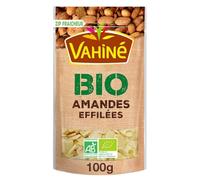 VAHINE - Amandes Effilées Bio Croquantes et Naturelles, Idéales pour Pâtisserie et Snacks (Sachet 100g) - Le lot de 3
