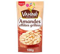 VAHINE Amandes Effilées Grillées 100 g, Poche Fresh Zip, Saveur Toastée pour Pâtisseries et Cuisine Créative - Lot de 3