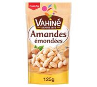 VAHINE - Amandes émondées | Croquant savoureux pour vos desserts | Idéal en pâtisserie | le sachet de 125 g | LOT DE 3