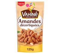 VAHINE - Amandes Naturelles Éclatantes, Croquantes à Souhait pour Plaisirs Gourmands (Sachet 125g) - Lot de 3 - vendu par Lot