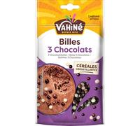 VAHINE Billes 3 Chocolats pour Gâteau - Préparation Pâtissière avec Céréales Croustillantes, Sachet de 50 g - Lot de 3