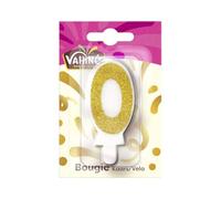 VAHINE - Bougie Anniversaire Chiffre 0, Décorative, Taille Standard - Lot De 4