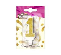 VAHINE - Bougie Chiffre 1 Élégante pour Anniversaires et Célébrations, Décor Festif Unique - Le lot de 4