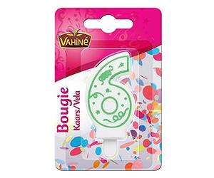 Vahiné Bougie Chiffre 6 Délicieusement Décorative pour Gâteaux d'Anniversaire Exceptionnels | Confiserie Créative - Le Lot De 4