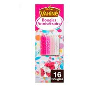 VAHINE - Bougies d’Anniversaire Colorées pour Fêter en Couleurs, Lot Pratique de 16 Unités - Lot de 4 - vendu par Lot