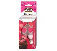 VAHINE - Décors en Sucre en Forme de Cœurs, Pour Apporter Douceur et Finesse à Vos Gâteaux (Boîte de 8) - Le lot de 4
