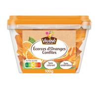 VAHINÉ - Écorces D'Oranges Confites, Saveur Fruitée Texture Moelleuse, 100G - Lot De 3