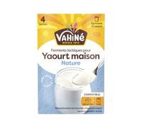 VAHINE - Ferment Lactiques Yaourt Maison - 4 Sachets, l'Équivalent de 32 Yaourts · Compatible Yaourtière et Four · Texture Ferme et Fondante - les 4 sachets de 4g - 16 g - Le Lot De 4