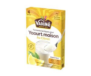 VAHINE - Ferment Lactiques Yaourt Maison Citron Spécial Yaourtière - Arôme Naturel de Citron · Compatible Yaourtière et Four · Équivalent 32 Yaourts - les 4 sachets de 5g - 20g - Le Lot De 4