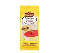 VAHINE - Gélatine Alimentaire En Feuilles, Paquet De 9 Feuilles 17 g - Lot De 4