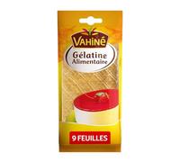VAHINE - Gélatine en Feuilles Facile à Utiliser, Texture Fondante et Firme pour Desserts Parfaits (Paquet 9 feuilles, 17g) - Le lot de 4