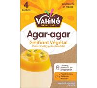 VAHINE Gélifiant Alimentaire Agar-Agar - 4 sachets de 2g chacun - Poudre végétale pour crèmes, gelées et mousses - Conditionné en France - Lot de 3