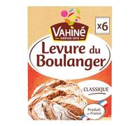 VAHINE Levure Boulangère Déshydratée - 6 sachets de 8 g chacun - Format pratique pour pains et brioches - Fabriqué en France depuis 1972 - Lot de 4