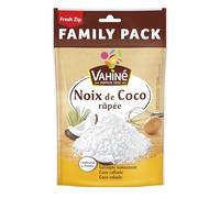 VAHINE - Noix de Coco Râpée - Conditionné en France · La Base de Nombreuses Recettes Exotiques · À Intégrer Directement dans les Préparations · Family Pack - le sachet de 200 g - Le Lot De 4