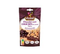 VAHINÉ PÉPITES CHOCOLAT NOIR CORSÉ 60% 100G, VAHINE, LOT DE 3
