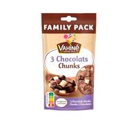 VAHINE - Pépites Chunks 3 Chocolats, Family Pack Gourmand, 180G - Lot De 3