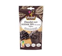 VAHINE - Pépites de Chocolat Noir Intense 70% Pur Beurre de Cacao - le sachet de 100g - Le Lot De 5