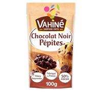 VAHINE - Pépites de Chocolat Noir Intense, Fondantes et Gourmandes pour Vos Desserts (Sachet 100g) - Lot de 4 - vendu par Lot