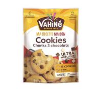 VAHINE - Préparation Cookies Chocolat - Chunks 3 Chocolats · Ultra Moelleux · Sans Colorant ni Conservateur · 5 Minutes de Préparation · 16 Cookies par Sachet - le sachet de 330g - Le Lot De 4