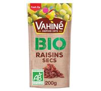 VAHINE Raisins Secs Bio - Format Pratique 200g en Pouch avec Zip Resealable - Sultanines Issus de l'Agriculture Biologique - Idéal Pâtisserie et Snacking - Lot de 3