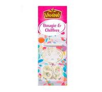 VAHINE - Set Bougie Chiffres avec Support Pratique, Décoration Facile pour Gâteaux d’Anniversaire - Le lot de 3
