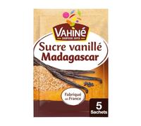 VAHINE Sucre Vanillé en Sachets Individuels - 5 x 7,5 g - Extrait de Vanille de Madagascar - Fabriqué en France - Idéal pour Pâtisseries et Desserts Maison - Lot de 4