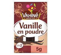 VAHINE Vanille en Poudre - Extrait Naturel de Gousses de Vanille - Format Pratique 5g - Boîte Cartonnée - Idéal Pâtisserie Maison - 1 Tube Équivaut à 2 Gousses - Lot de 3