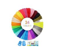 Vahlbeste Fil Stylo 3D PLA, 24 Couleurs 1,75MM Recharge Stylo 3D, 5M Chacun,Total 120M Filament Stylo 3D avec Manchon en Silicone pour Les Doigts et Modèle,Recharge 3D Pen Filament pour SCRIB3D/MYNT3D