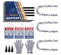 Vahlbeste Lot de 3 Chaîne de Tronçonneuse .325"LP 64 maillons 1,3 mm, Chaine Tronconneuse pour Guide Tronconneuse 38 cm, avec 3 Boucle, Compatibles avec HUSQ120-14, 581643164, X-Cut SP33G, 141, 142