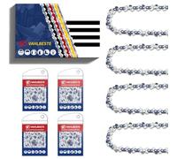 Vahlbeste Lot de 4 Chaîne de Tronçonneuse .325"LP 64 maillons 1,3 mm, Chaine Tronconneuse pour Guide Tronconneuse 38 cm, avec 4 Boucle, Compatibles avec HUSQ120-14, 581643164, X-Cut SP33G, 141, 142