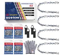 Vahlbeste Lot de 4 Chaînes de Tronçonneuse 1/4"LP 64 maillons 1,1 mm 30 cm