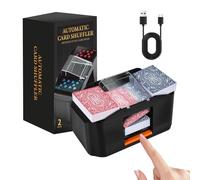 Vahlbeste Melangeur de Carte électronique pour 2Jeux, Faible bruit Melangeur de Carte Manuelle Avec Batterie Rechargeable 3000mAh, Câble de Chargement UBS, Mélangeur de Cartes pour UNO/Poker/Blackjack