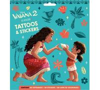 Vaiana 2 Tattoos & Stickers - Les Ateliers - Contient 60 Tatouages, 30 Stickers, 1 Livre De Coloriage