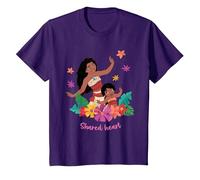 Vaiana and Simea Shared Heart T-Shirt, Enfant, Violet, 8 Ans