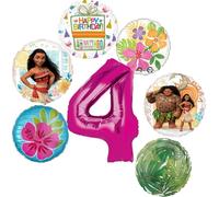 Vaiana Lot de 7 décorations de bouquet de ballons pour 4ème anniversaire