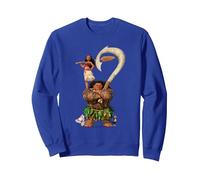 Vaiana Maui Vaiana Stacked Sweatshirt, Unisexe pour adultes, Bleu Royal, S