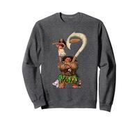 Vaiana Maui Vaiana Stacked Sweatshirt, Unisexe pour adultes, Chiné Foncé, M