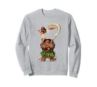 Vaiana Maui Vaiana Stacked Sweatshirt, Unisexe pour adultes, Gris Chiné, M