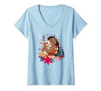 Vaiana Pua Hei Hei Love T-Shirt avec Col en V