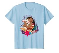 Vaiana Pua Hei Hei Love T-Shirt, Enfant, Bleu Céleste, 10 Ans