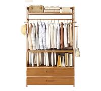 Vaianna Porte - manteau en bambou ouvert, armoire stable multifonctionnelle avec tiroir et crochet pour chambre à coucher, dressing (Drawer 70cm/28in)