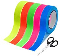 VAIAV 15 Rouleaux Fluorescente Néon Ruban Adhésifs Fluorescents 5 Couleurs UV Blacklight Ruban Autocollant Néon pour Halloween Black Light Party Decoration