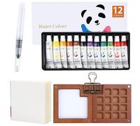 VAIAV Palette d'aquarelle mini, 15 grilles de carnet de croquis portable, kit de voyage avec clips de reliure